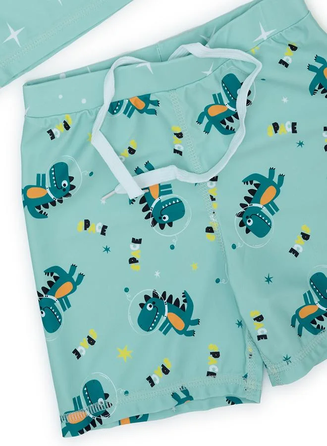 babyqlo Space Dino Roar 3 Pc Swim Set Boys