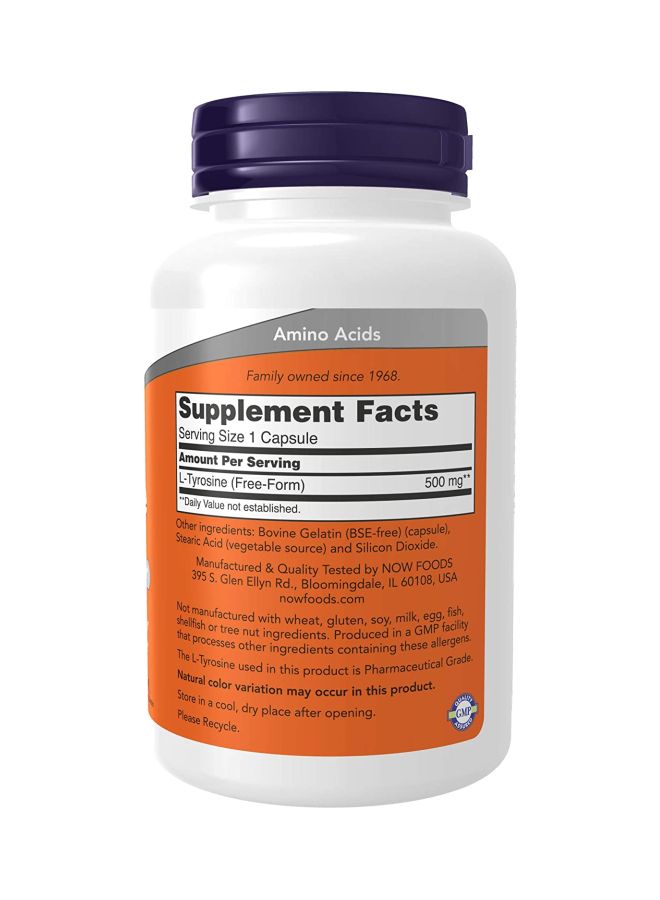 ناو فودز مكمل غذائي إل- تيروسين بتركيز 500 مجم- 120 كبسولة - Image 2