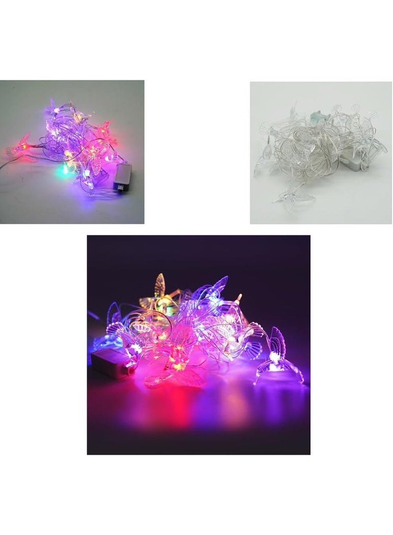 ALLTEC Bird Shape String Lights, Multicolour Decorative Hummingbird Fairy Lights, 3.5 Metre Length, 15 LED Lights - Image 4