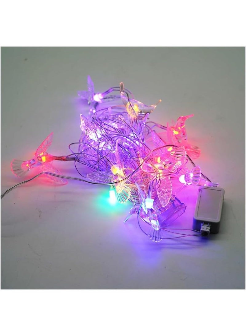 ALLTEC Bird Shape String Lights, Multicolour Decorative Hummingbird Fairy Lights, 3.5 Metre Length, 15 LED Lights - Image 3