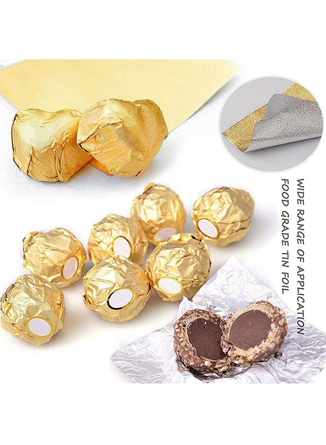 Quantum 600 Pieces Chocolate Aluminum Foil Wrappers Food Grade Foil Wrapping Paper Candy Tin Foil Wrappers for Candy Chocolate DIY Gift Packaging (Gold/Red/Silver/Green/Blue/Purple) - Image 5