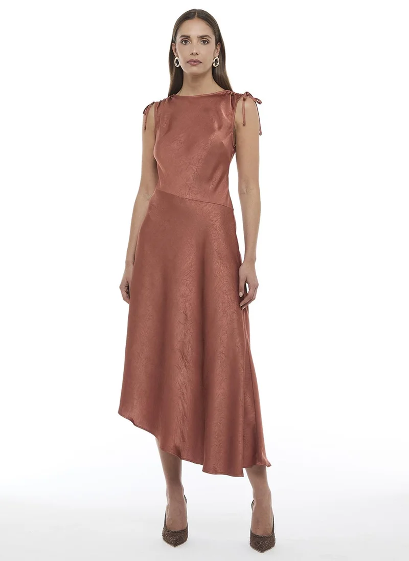 بي سي بي جي BCBG Womens BCBSS26DR481 Asymmetric Hem Dress, Rust