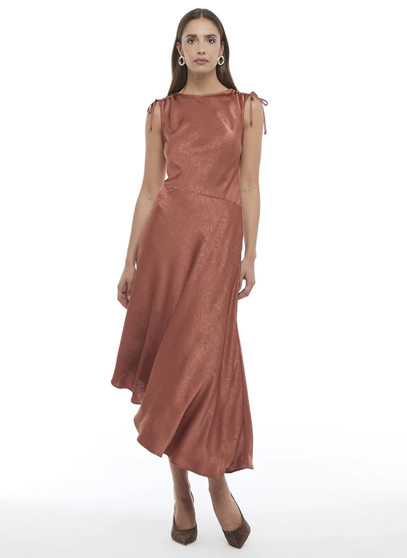 بي سي بي جي BCBG Womens BCBSS26DR481 Asymmetric Hem Dress, Rust