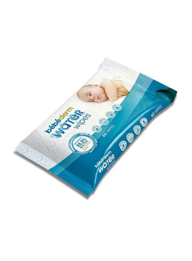 بيبي ديرم مناديل بيبي ديرم المائية للأطفال، 99.9% ماء وصبار، مناديل فائقة النعومة لبشرة حديثي الولادة - 60 منديلًا - Image 2