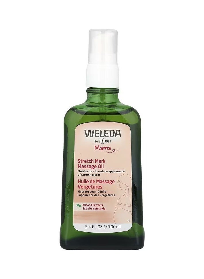 ويليدا ماما، زيت تدليك علامات التمدد، مستخلصات اللوز، 3.4 أونصة سائلة (100 مل)