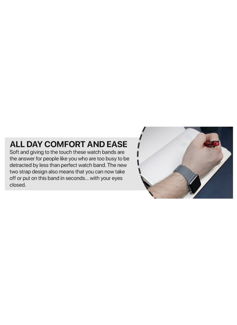 FITIT FITIT Leather Link Band Compatible with Apple Watch 40mm 41mm iWatch Series 3 and Above, with Stainless Steel Adjustable Wrist Replacement, Blue  - Image 4