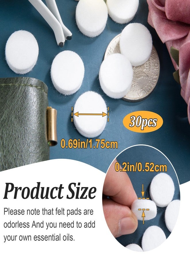 CustomyLife 30Pcs Car Air Freshener Refill Felt Pads, 17.5MM/0.7inch White Air Diffuser Replacement, Unscented Oil Perfumes Refill Tablets for Car Air Freshener Vent Clip - Image 3