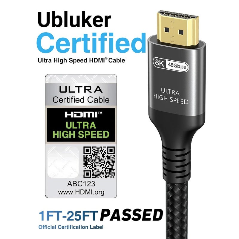 10K 8K 4K HDMI Cable 48Gbps 6m, Ultra High Speed HDMI® Certified Cables 4K 240Hz 144Hz 120Hz 10K 8K 60H z 0.01ms HDR10+ eARC HDCP2.3 Netflix Roku TV PC Monitor Projector PS5 Xbox - Image 2