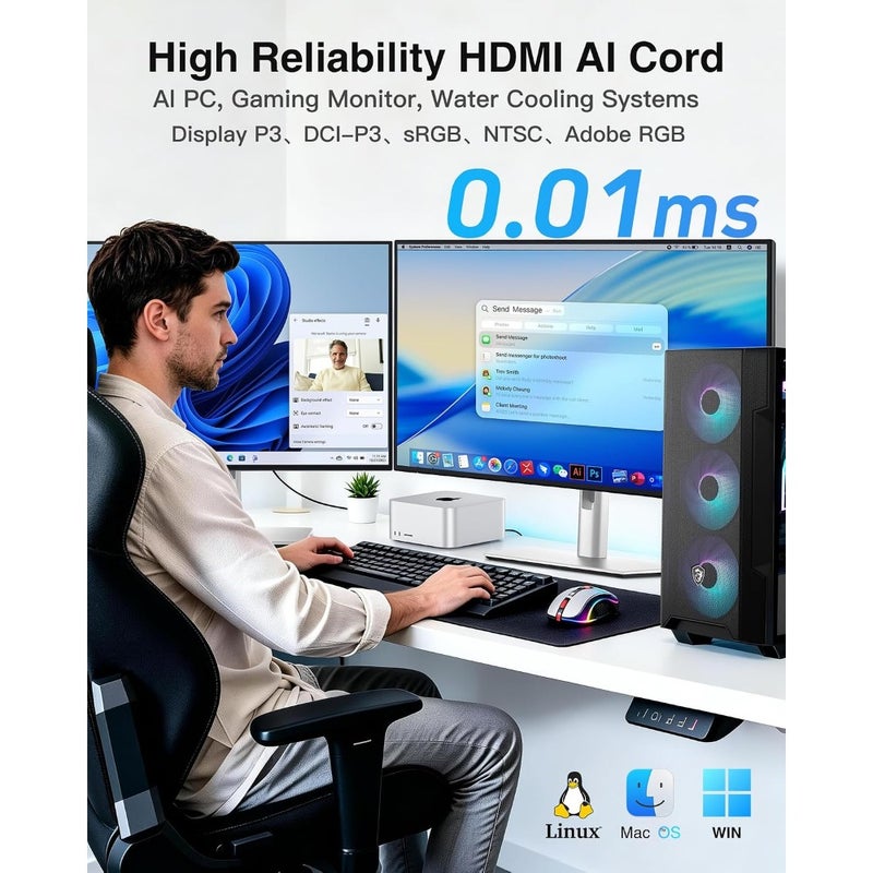 10K 8K 4K HDMI Cable 48Gbps 6m, Ultra High Speed HDMI® Certified Cables 4K 240Hz 144Hz 120Hz 10K 8K 60H z 0.01ms HDR10+ eARC HDCP2.3 Netflix Roku TV PC Monitor Projector PS5 Xbox - Image 3
