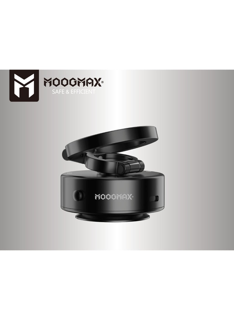 MOOG MAX MagSafe Magnetic Car Phone Holder works with Suction, 360 degree rotatable head magnet, Magnet Mount Anywhere, Magnetic Holder works with Charging Up to a week. Black - Image 1