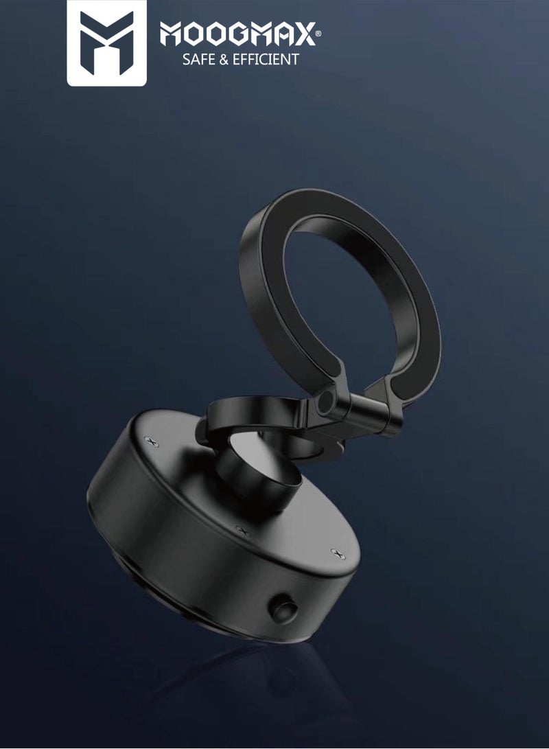 MOOG MAX MagSafe Magnetic Car Phone Holder works with Suction, 360 degree rotatable head magnet, Magnet Mount Anywhere, Magnetic Holder works with Charging Up to a week. Black - Image 2