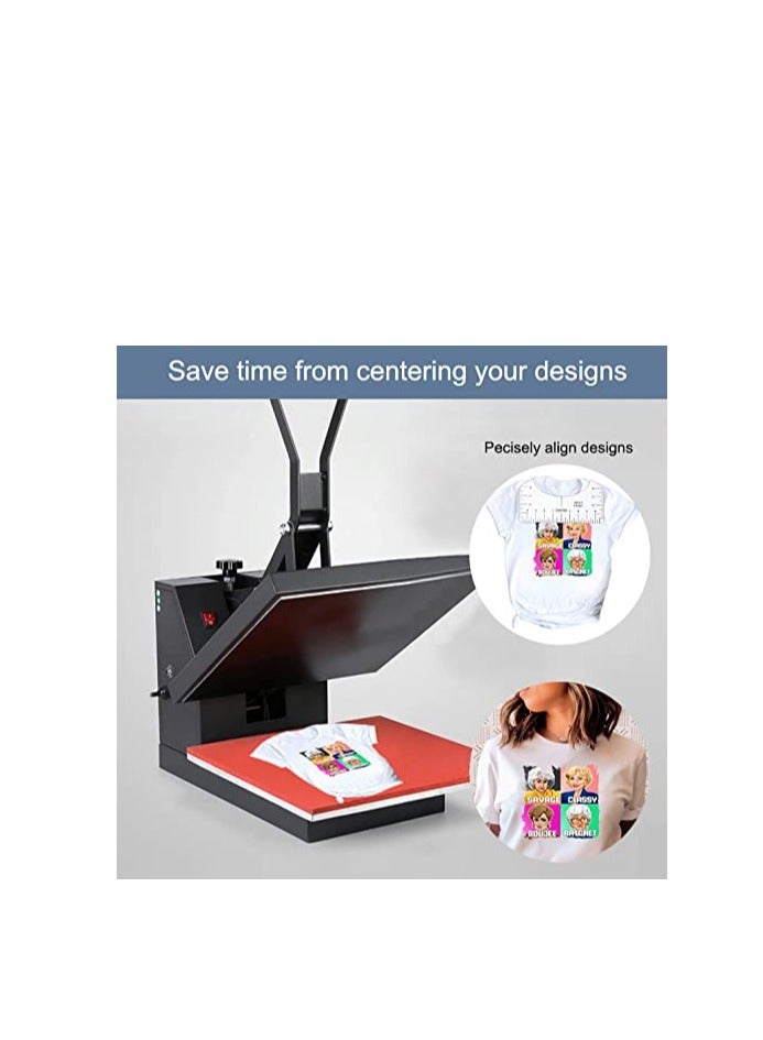 9Pcs Tshirt-Ruler Guide to Center Vinyl, Transparent V-Neck/Round PVC Ruler for Alignment, Heat Press, Children Youth Adult, Front and Back Measurement (10in) - Image 5