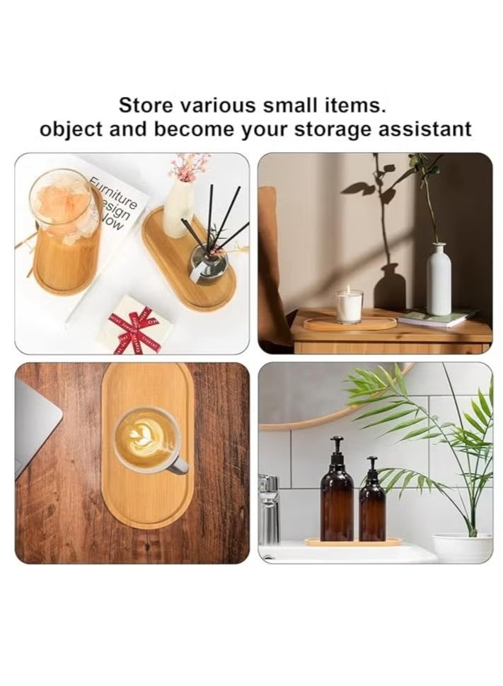 zoba Oval Bamboo Serving Trays, Small Wooden Kitchen Tray for Cakes, Holiday Snacks, and Coffee - 2 Pieces - Image 5