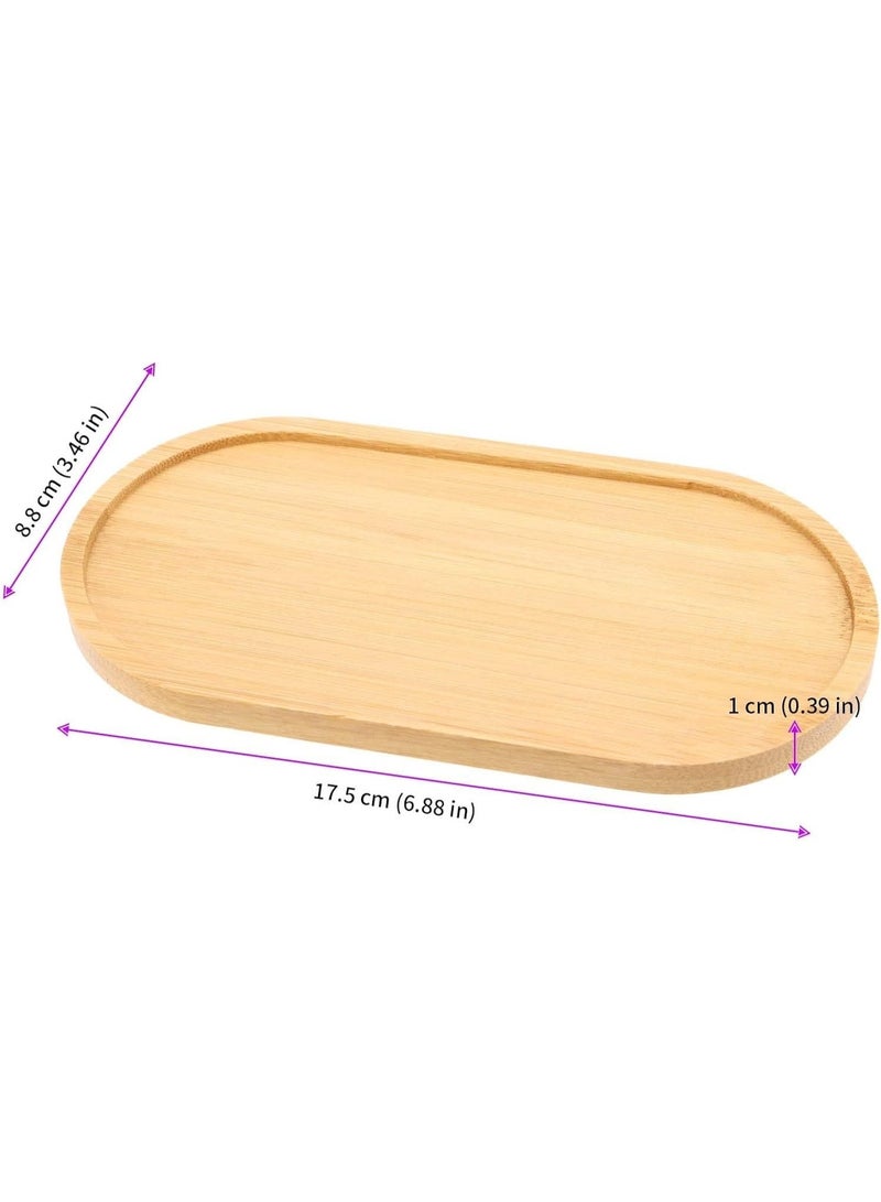 zoba Oval Bamboo Serving Trays, Small Wooden Kitchen Tray for Cakes, Holiday Snacks, and Coffee - 2 Pieces - Image 2