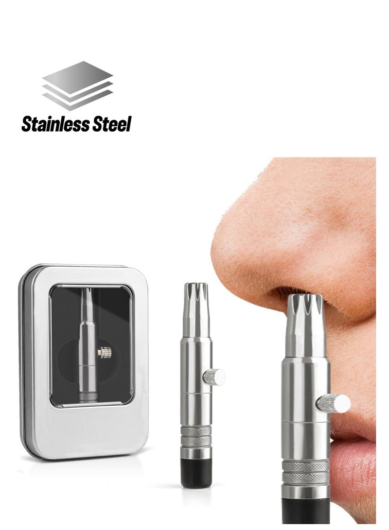 Professional Manual Nose and Ear Hair Trimmer Stainless Steel Painless and Washable Battery Free for Unisex Grooming - Image 1