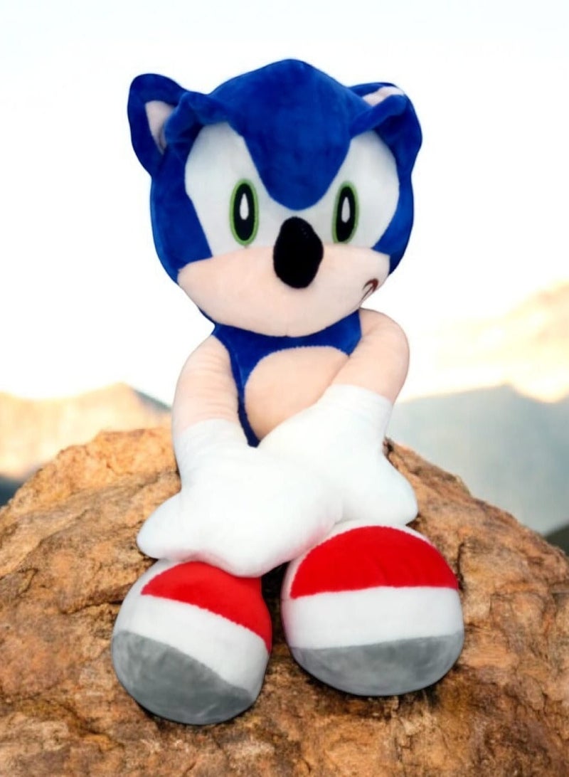 SONIC 22 Inch Jumbo Sonic Plush Toy for Kids – Soft Blue Hedgehog Stuffed Animal Figure | Classic Video Game Character Huggable Doll | Bedroom Decor, Birthday, Eid & Ramadan Gift for Boys & Girls - Image 4
