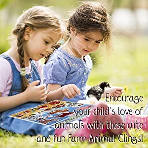 JesPlay Farm Animals Gel Window Clings for Kids - Window Stickers for Toddlers, Animal Gel Clings Window Decals Kids Jelly Reusable Sticker - Home Car Plane Airplane Activities (Jesplay USA) - Image 4