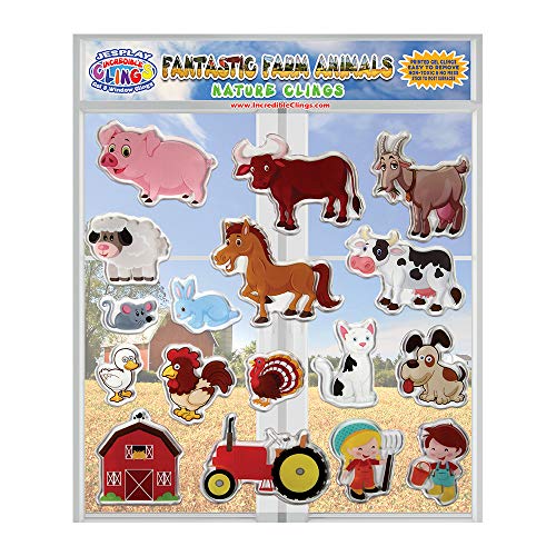 JesPlay Farm Animals Gel Window Clings for Kids - Window Stickers for Toddlers, Animal Gel Clings Window Decals Kids Jelly Reusable Sticker - Home Car Plane Airplane Activities (Jesplay USA) - Image 2