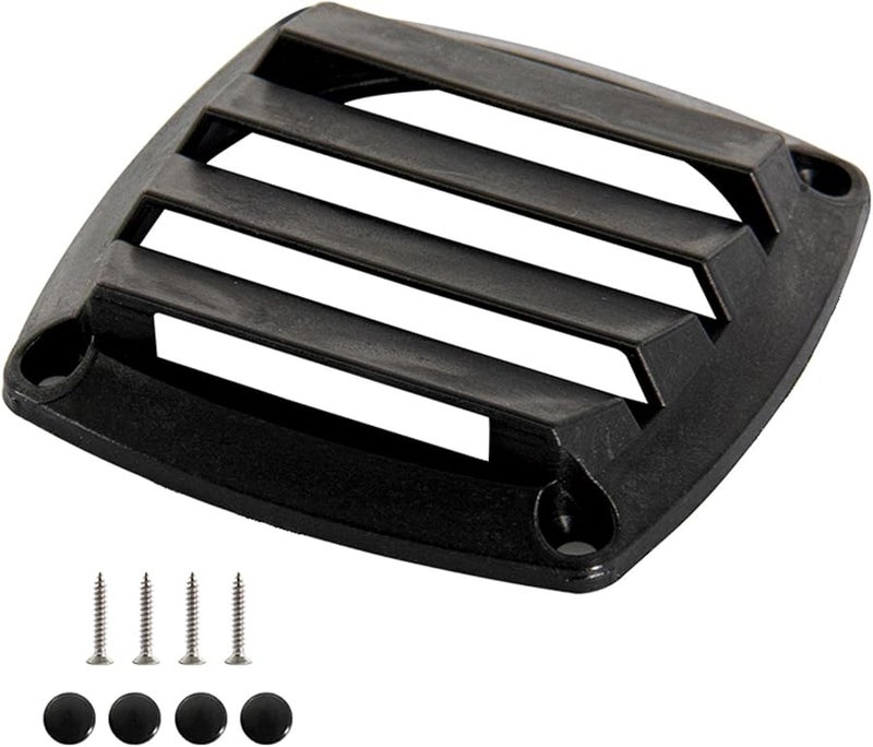 Black Louvered Vent Replacement Square Outlet Cover for RV Yacht Marine Ventilation Ducting - Image 5