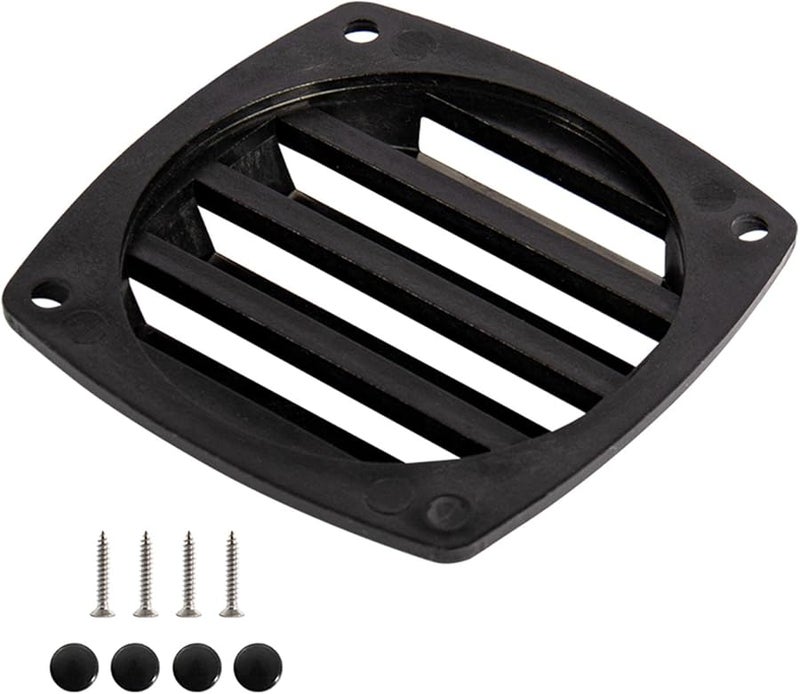 Black Louvered Vent Replacement Square Outlet Cover for RV Yacht Marine Ventilation Ducting - Image 4