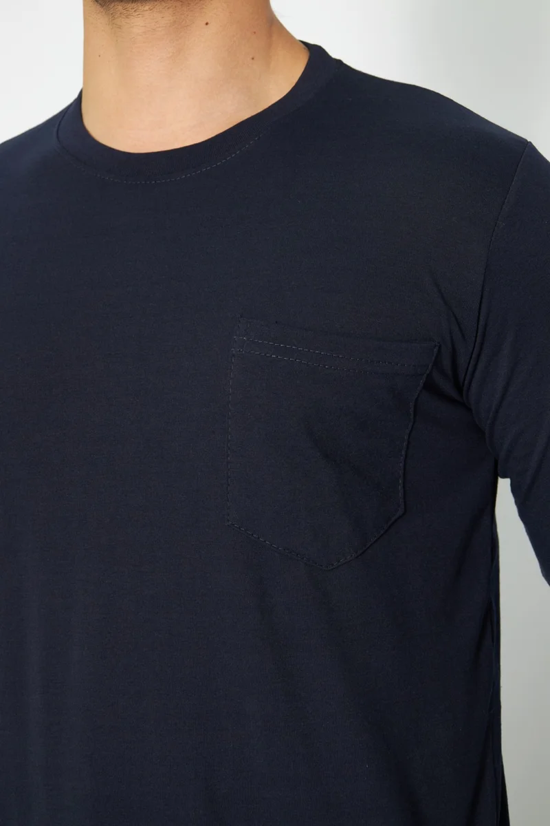 Orange Safety Sweat T-Shirt Crew Neck Winter Long Sleeve