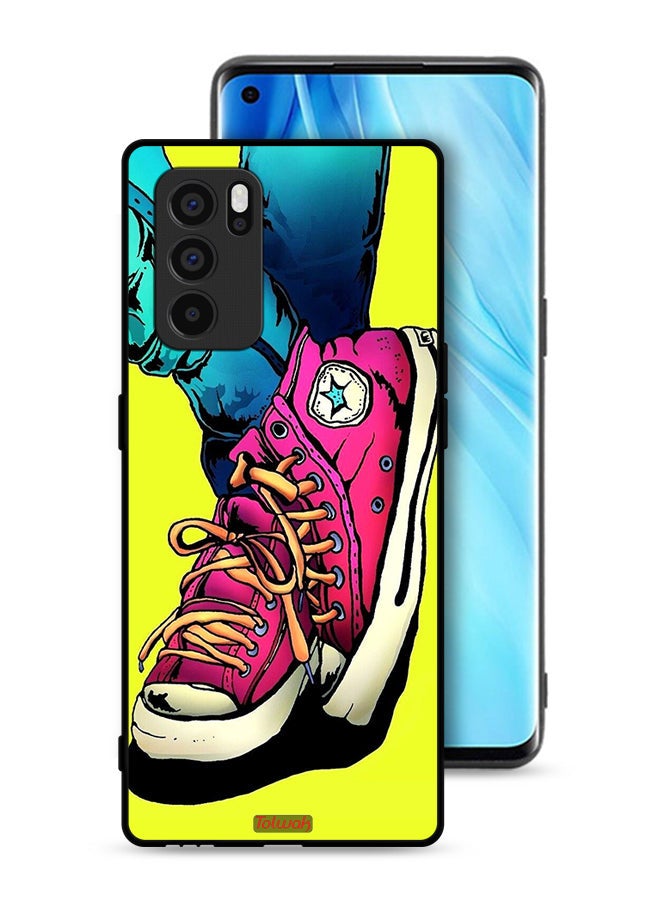 Tolwak Oppo Reno6 Pro 5G Protective Case Cover Canva Shoes Art - Image 1