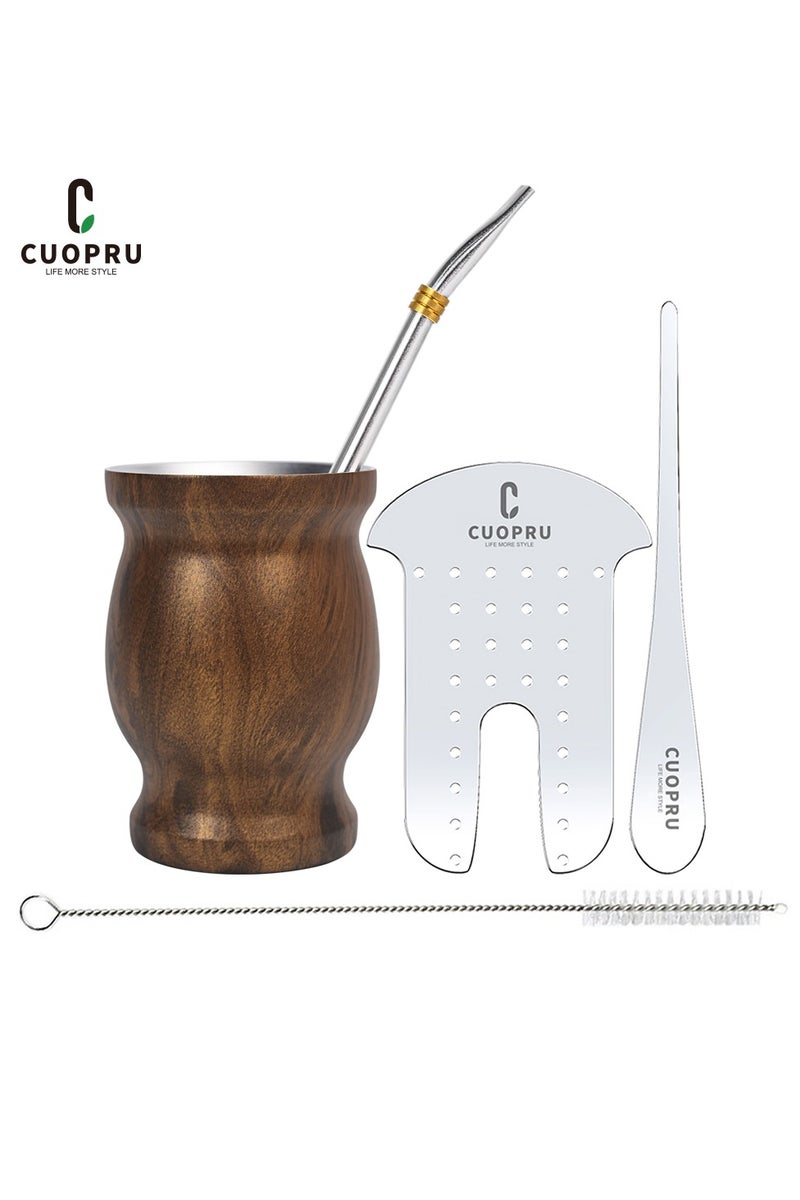 كوبرو كوب المته سعة 220 مل مع شفاطة بومبيلا وفلتر الشاي تصميم أرجنتيني تقليدي - Image 1