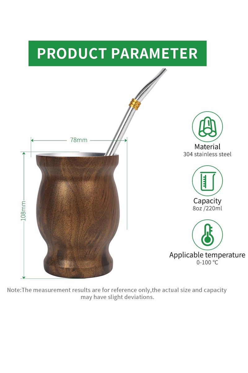 كوبرو كوب المته سعة 220 مل مع شفاطة بومبيلا وفلتر الشاي تصميم أرجنتيني تقليدي - Image 4