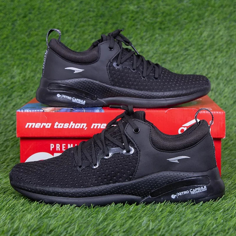 Asian Black Running Shoes for Men and Boys