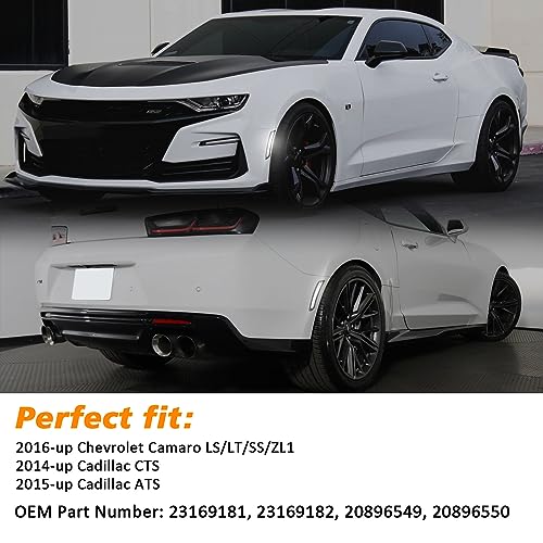 Bestview Smoked LED Side Marker Lights for Chevy Camaro 2016 2017 2018 2019 2020 2021, 2014-up Cadillac CTS,2015-up Cadillac ATS, 6th Gen Camaro Front Rear Bumper Sidemarker Lamps White (4 PCS) - Image 2