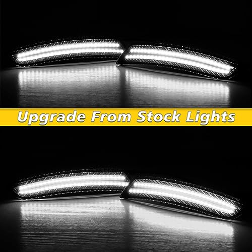 Bestview Smoked LED Side Marker Lights for Chevy Camaro 2016 2017 2018 2019 2020 2021, 2014-up Cadillac CTS,2015-up Cadillac ATS, 6th Gen Camaro Front Rear Bumper Sidemarker Lamps White (4 PCS) - Image 3