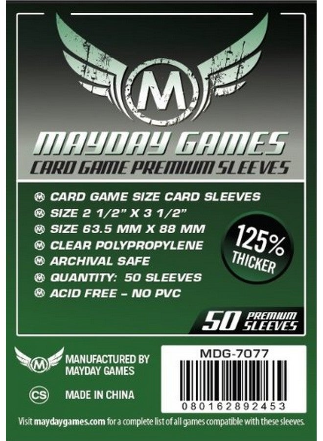 Mayday Games 7077 Clear Premium Card Sleeves 63.5X88 Mm (10X50 Pack, 500 Sleeves) - Image 1