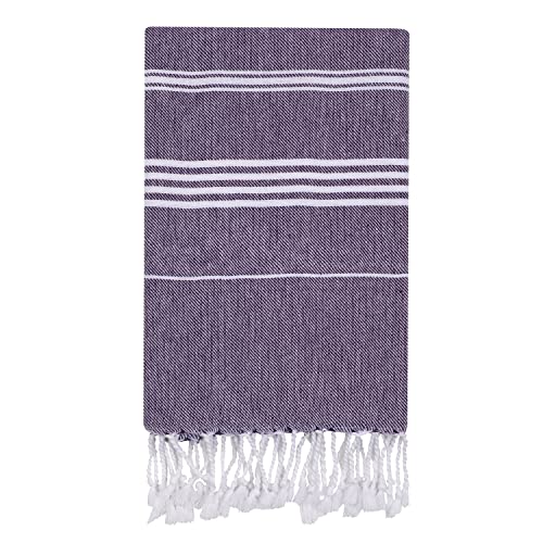 HABER Extra Large 100% Cotton Bath Towel, Size 94 X 178 cm, Quick Absorption and Faster Drying Towel – Ideal for Bath, Beach, Travel, Pool, Yoga (Pack of 1, XL Size, Purple) - Image 1