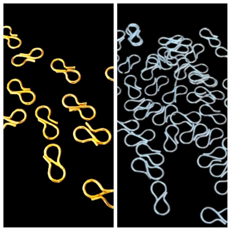 Teraiya's Teraiya's Golden and Silver S Hook (400 Pieces) for Necklace and Bracelete Making  - Image 1