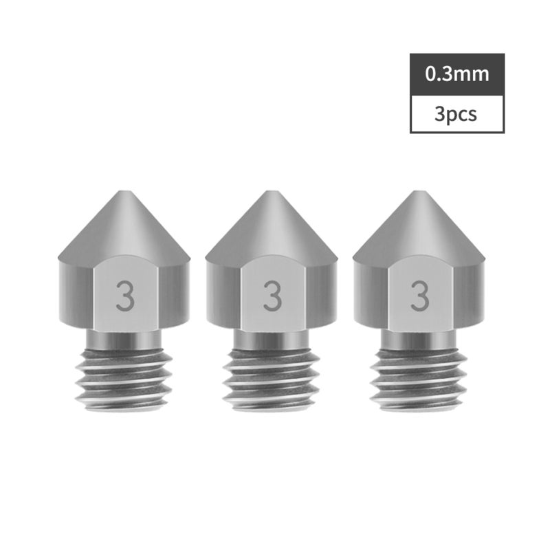 Titanium Nozzle 0.2-0.5mm 3 Pcs High Temperature 3D Printing - Non-Stick Wear-Resistant MK8 Extruder Tip for Smooth Surface Printing - Image 2