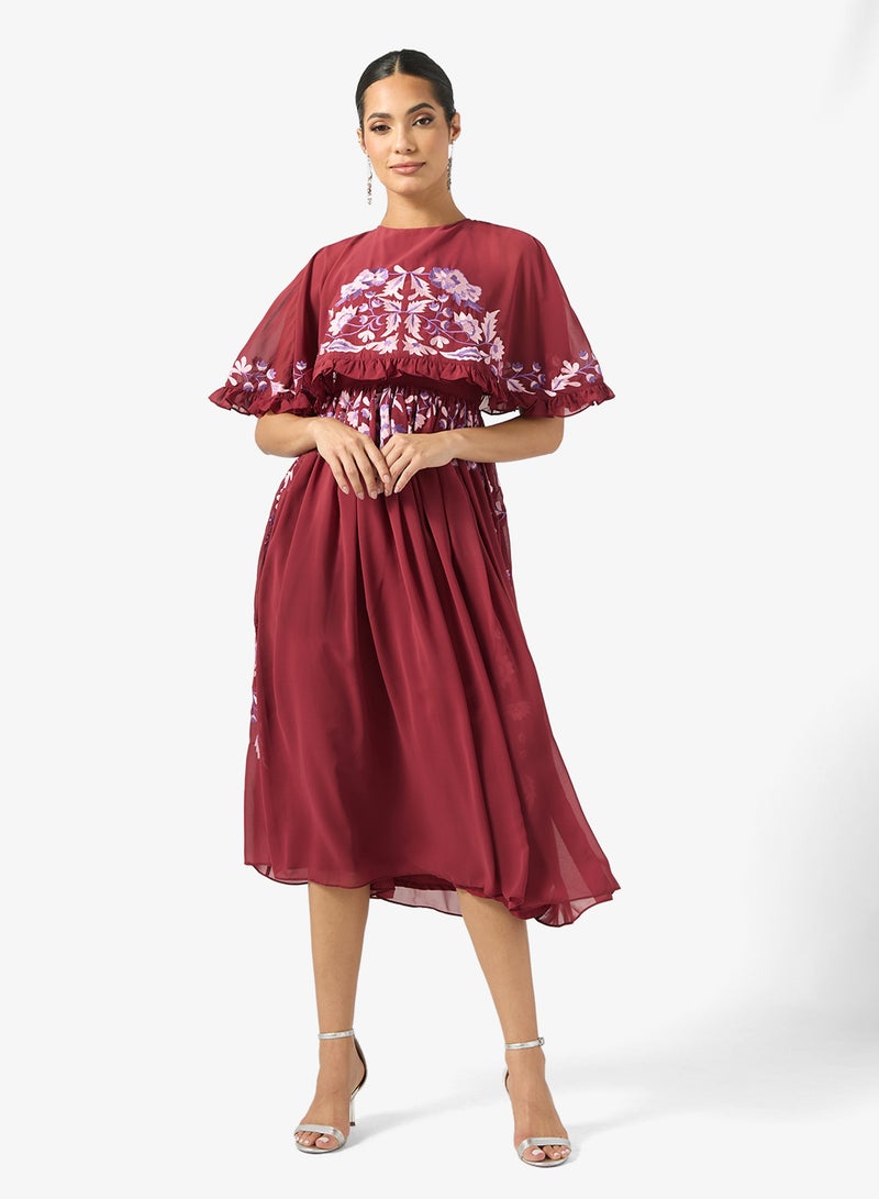 Frock and Frill Mesh Detailed Embellished Dress - Image 1
