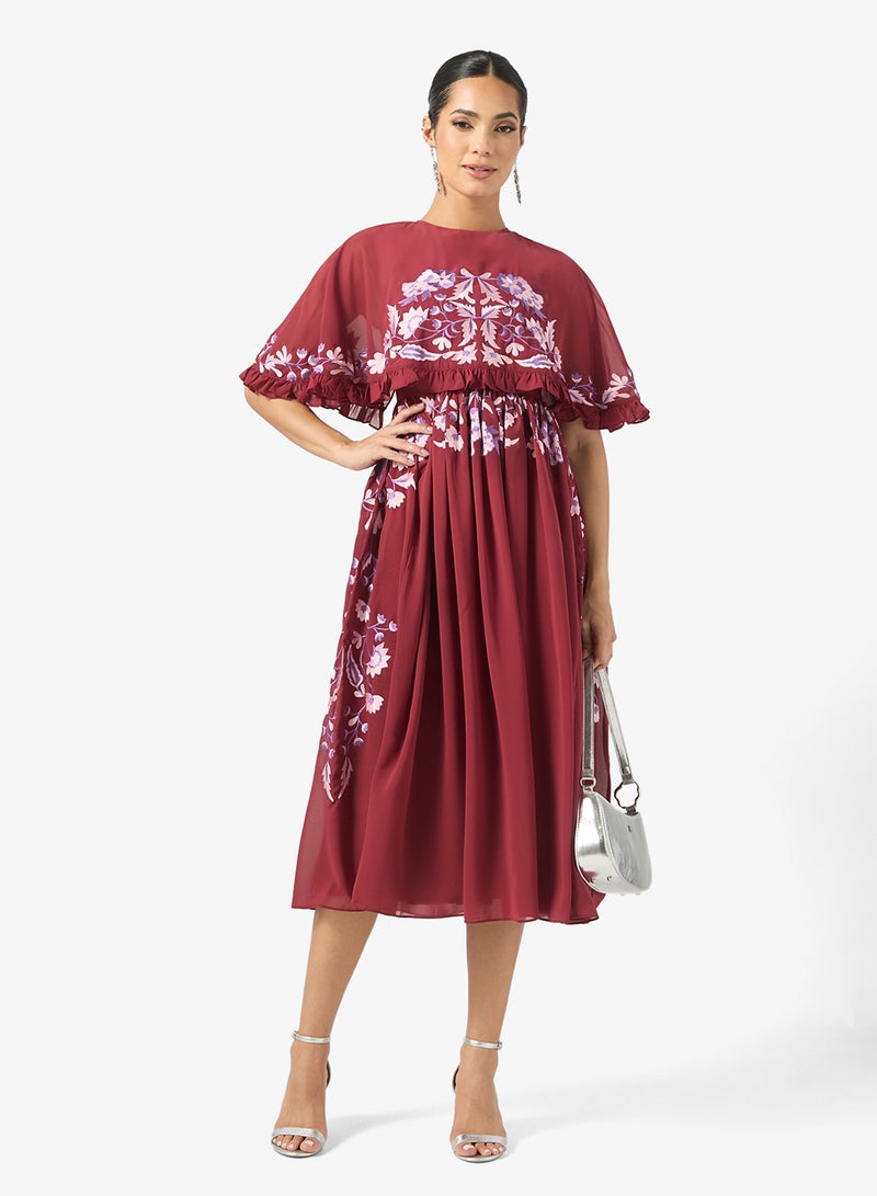 Frock and Frill Mesh Detailed Embellished Dress - Image 4