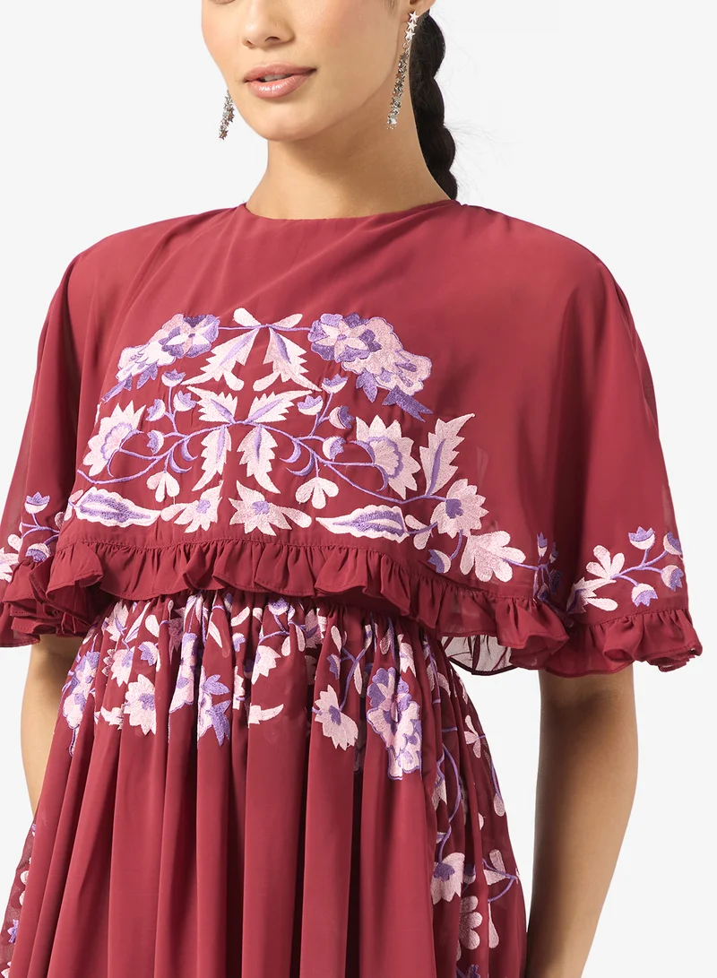 فروك اند فرل Mesh Detailed Embellished Dress
