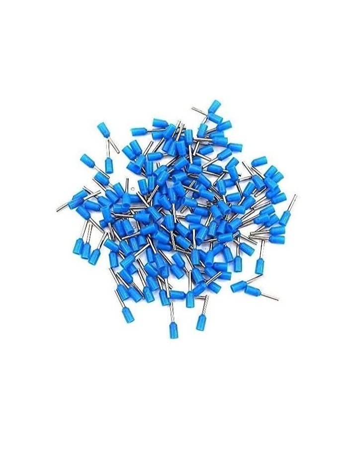 Generic - Insulated Ferrules Terminal Block Cord End Wire Tubular Connector Electrical Crimp Cable Lugs Terminal Cable Crimp Cable Sleeve for Wire Connection Pack of 100 1.5mm  E1508 Blue - Image 1
