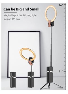 Ring Light with Tripod Stand and Phone Clip 10.2in/26cm, Selfie Light for Phone with Battery, LED Circle Light for Vlog, Social Media, Photos, Video Calls Recording (190cm Foldable) - pzsku/ZF07C3BB359099B977FEEZ/45/_/1664367688/b8af4fcb-bb73-4066-af09-11a8aee61260