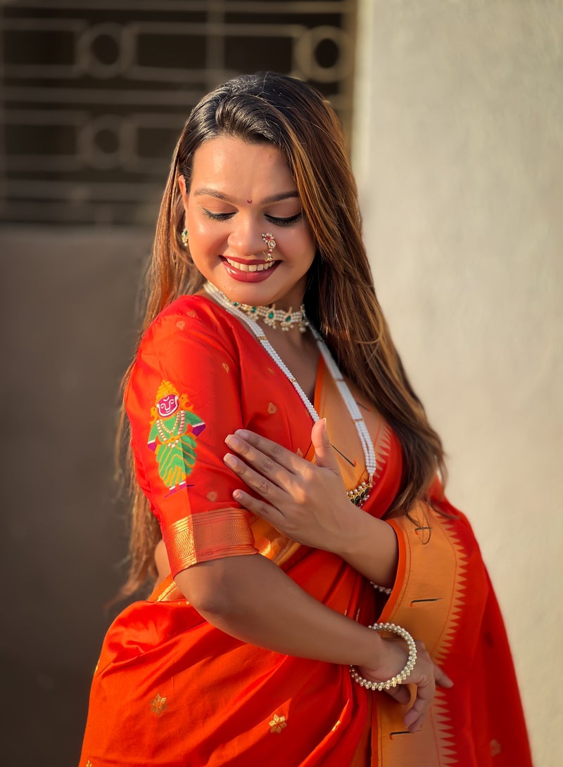 Super Asian Vintage-Inspired Saree with Rich Border & Royal Heritage Design  - Image 1