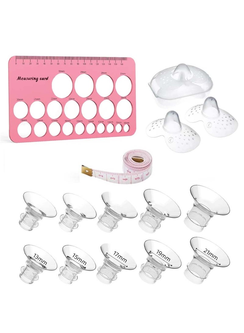 Baby Dream 14 Pack Breast Pump Inserts,Compatible with Momcozy Wearable Breast Pump S12 Pro/S9 Pro/S12/S9,Nipple Measurement Tool and Two 24mm Silicone Shields, Breast Pump Flange Insert for 24mm Most Pumps, Pumping Breastfeeding Essentials - Image 1