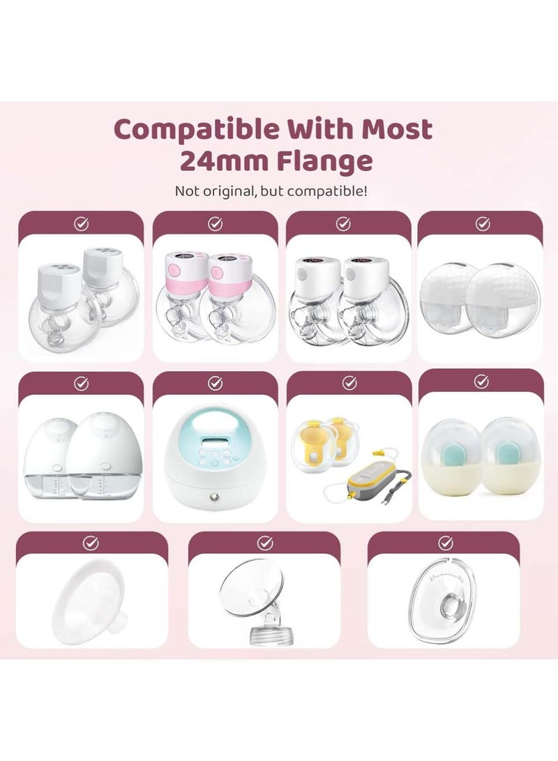 Baby Dream 14 Pack Breast Pump Inserts,Compatible with Momcozy Wearable Breast Pump S12 Pro/S9 Pro/S12/S9,Nipple Measurement Tool and Two 24mm Silicone Shields, Breast Pump Flange Insert for 24mm Most Pumps, Pumping Breastfeeding Essentials - Image 4
