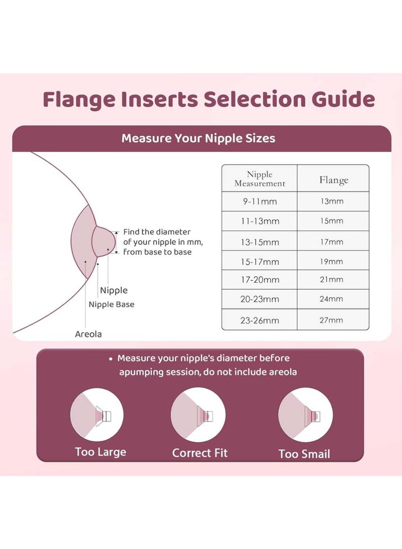 Baby Dream 14 Pack Breast Pump Inserts,Compatible with Momcozy Wearable Breast Pump S12 Pro/S9 Pro/S12/S9,Nipple Measurement Tool and Two 24mm Silicone Shields, Breast Pump Flange Insert for 24mm Most Pumps, Pumping Breastfeeding Essentials - Image 5