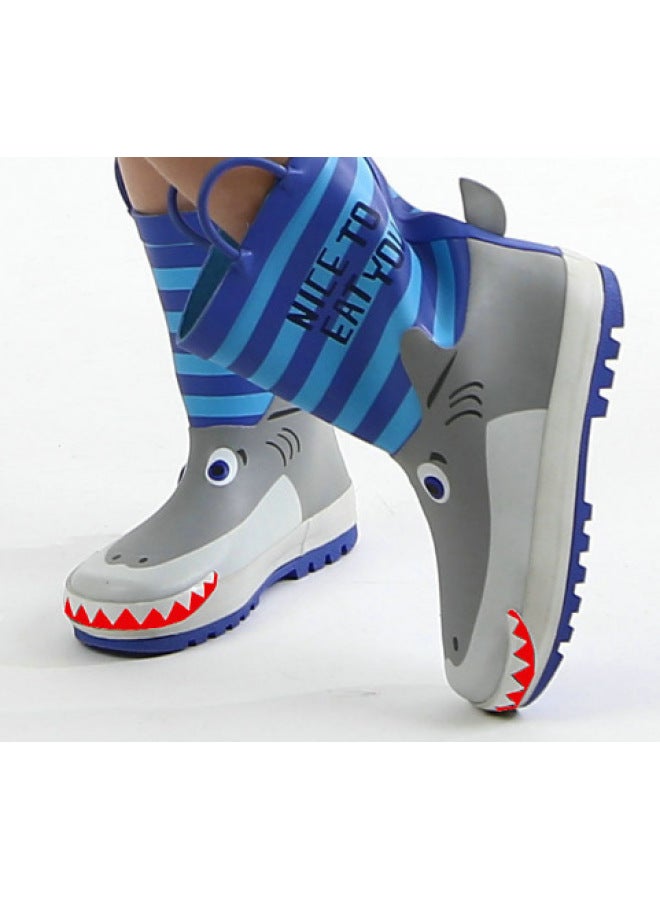 Shark-shaped 3d Children's Boots Water Shoes Mid-barrel Rain Boots Rubber Enbihouse Children's Rain Boots