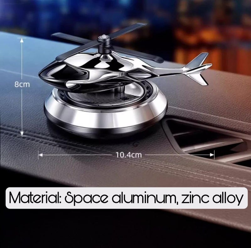 PRICHI Solar Powered Helicopter Car Dashboard Accessory with Aroma Diffuser | Auto Rotating Solar Helicopter Ornament for Car Interior | Air Freshener Decor for Car Dashboard - Image 4