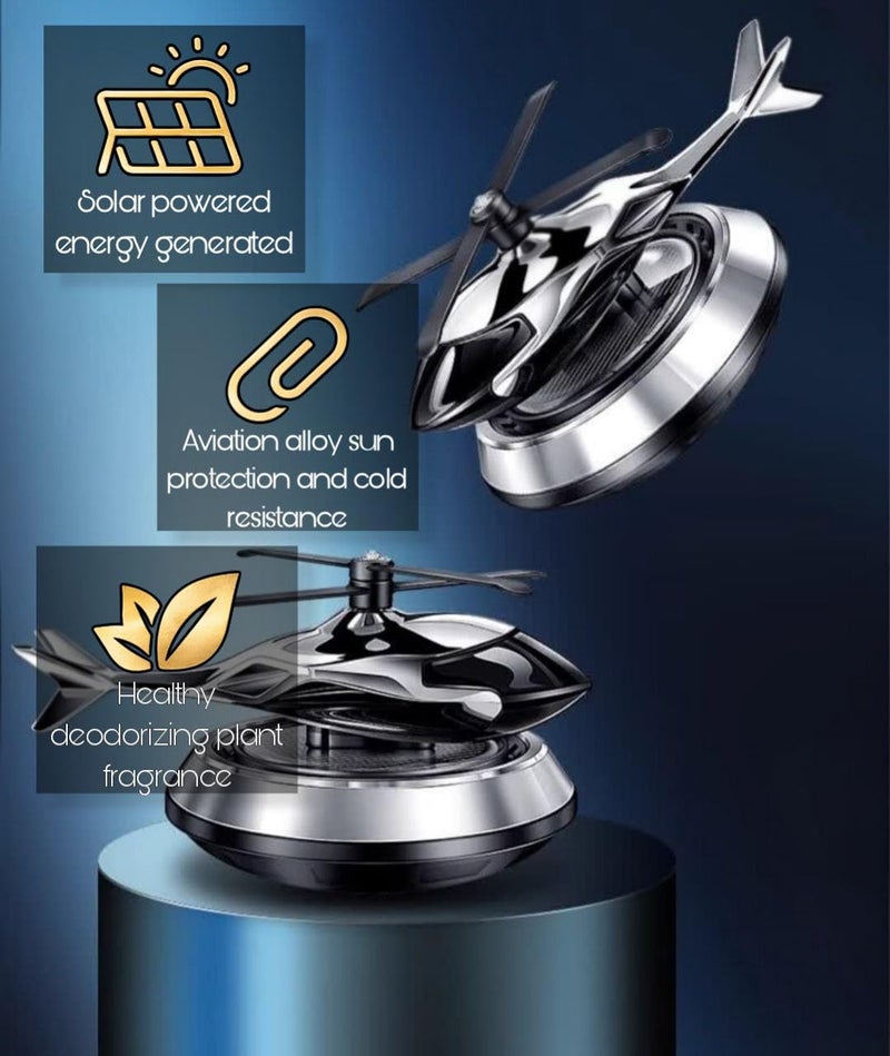 PRICHI Solar Powered Helicopter Car Dashboard Accessory with Aroma Diffuser | Auto Rotating Solar Helicopter Ornament for Car Interior | Air Freshener Decor for Car Dashboard - Image 5