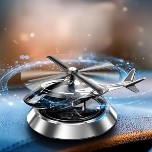 PRICHI Solar Powered Helicopter Car Dashboard Accessory with Aroma Diffuser | Auto Rotating Solar Helicopter Ornament for Car Interior | Air Freshener Decor for Car Dashboard - Image 1