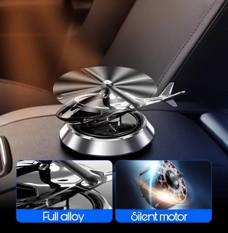 PRICHI Solar Powered Helicopter Car Dashboard Accessory with Aroma Diffuser | Auto Rotating Solar Helicopter Ornament for Car Interior | Air Freshener Decor for Car Dashboard - Image 2