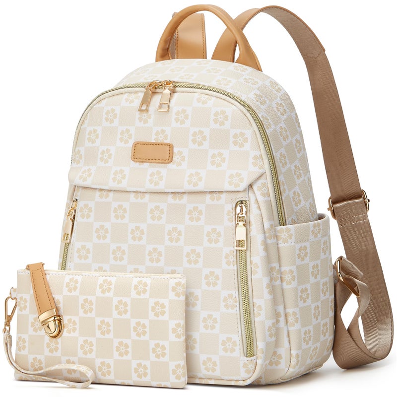 Makes Mini Backpack for Women, Stylish Daypack Purse Handbag Small Casual Daily Travel Bag, Lady Girls Gifts for Work School, 2pcs Sets - Image 1
